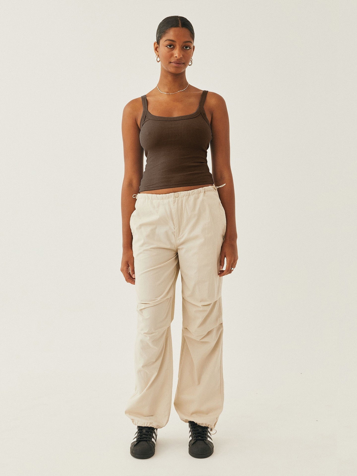 Dark Brown Sexy Knitted Ribbed Sleeveless Crop Top
