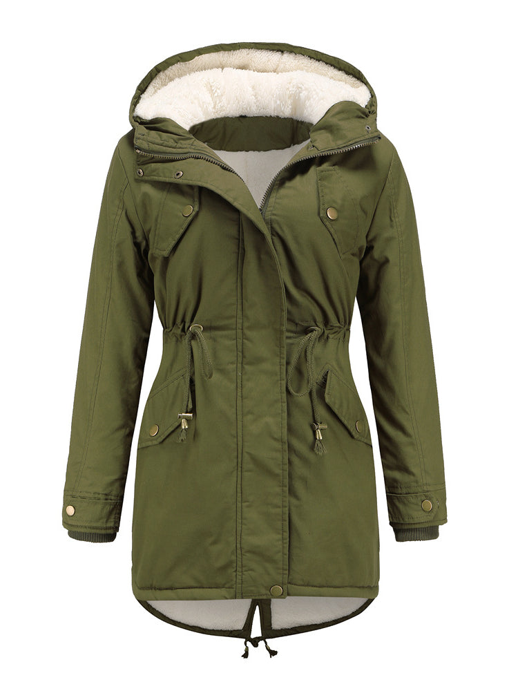 Damen Winterjacke mit Kapuze Parka Übergangsjacke 