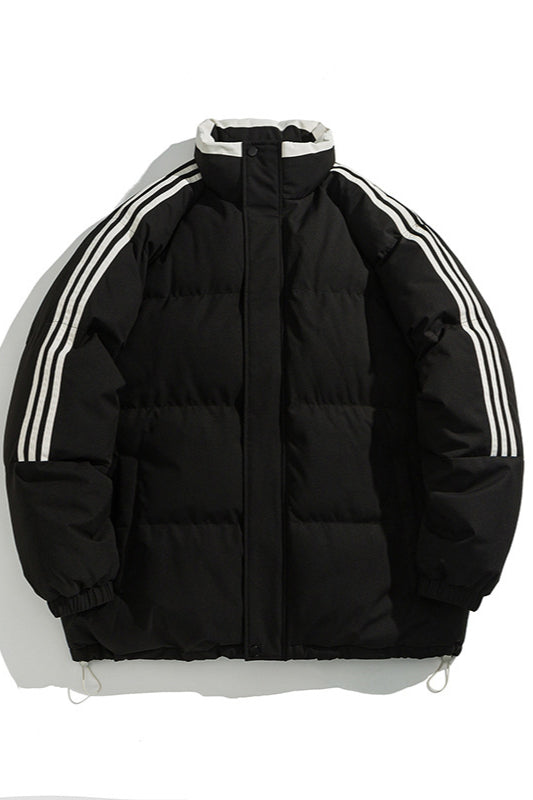 Stylish Winter Sporty Striped Down Jacket