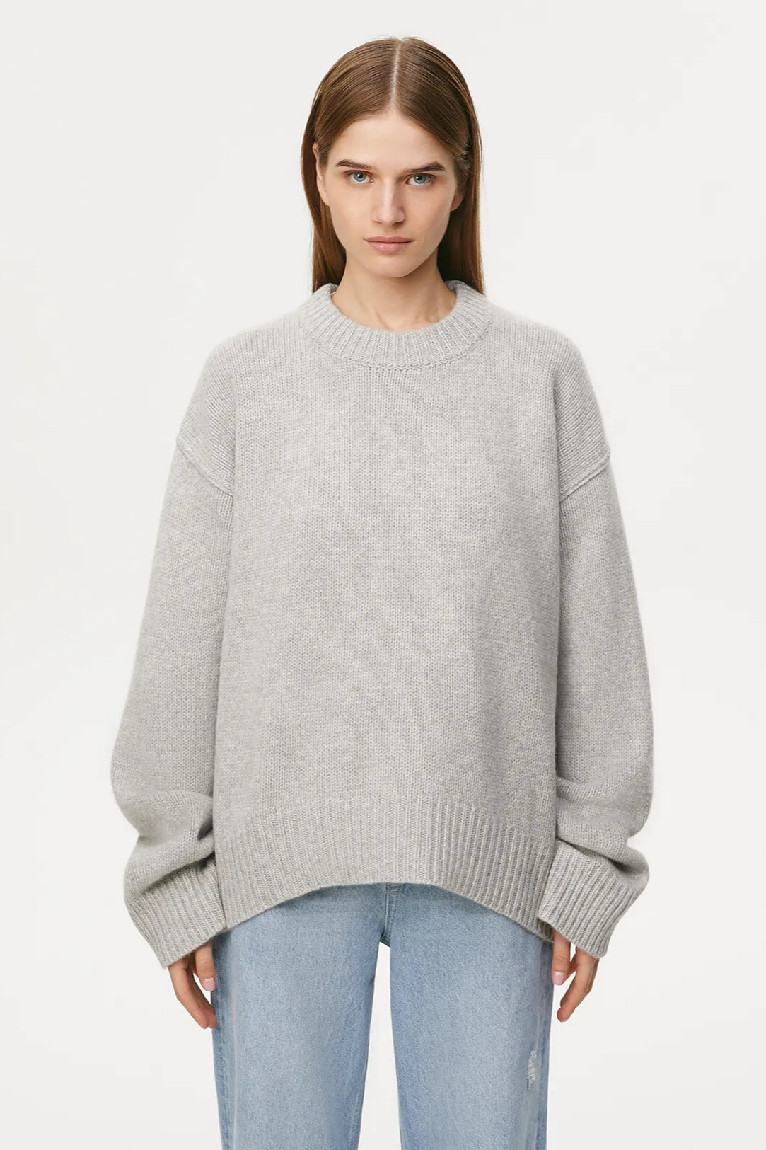 Casual Oversized Cream Pullover