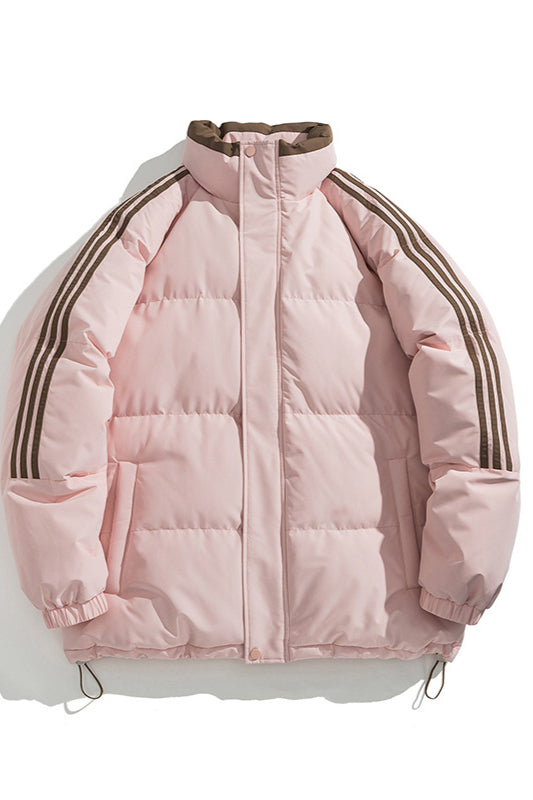 Stylish Winter Sporty Striped Down Jacket