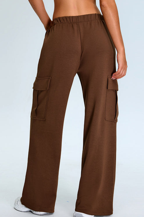 Casual Wide-Leg Cargo Sweat Pants Fashionable Comfort