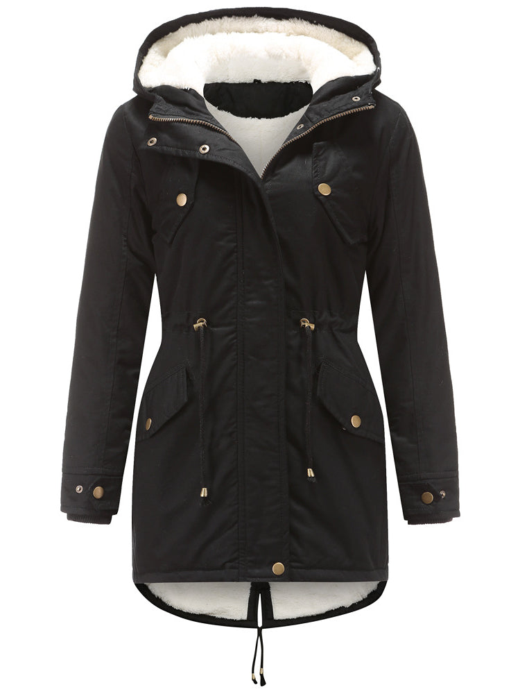 Damen Winterjacke mit Kapuze Parka Übergangsjacke 