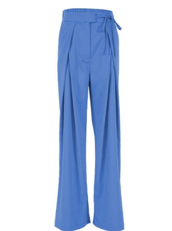 High Waist Tie-Front Wide Leg Long Pants