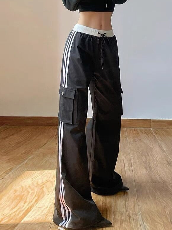 Striped Women Loose Sweatpants