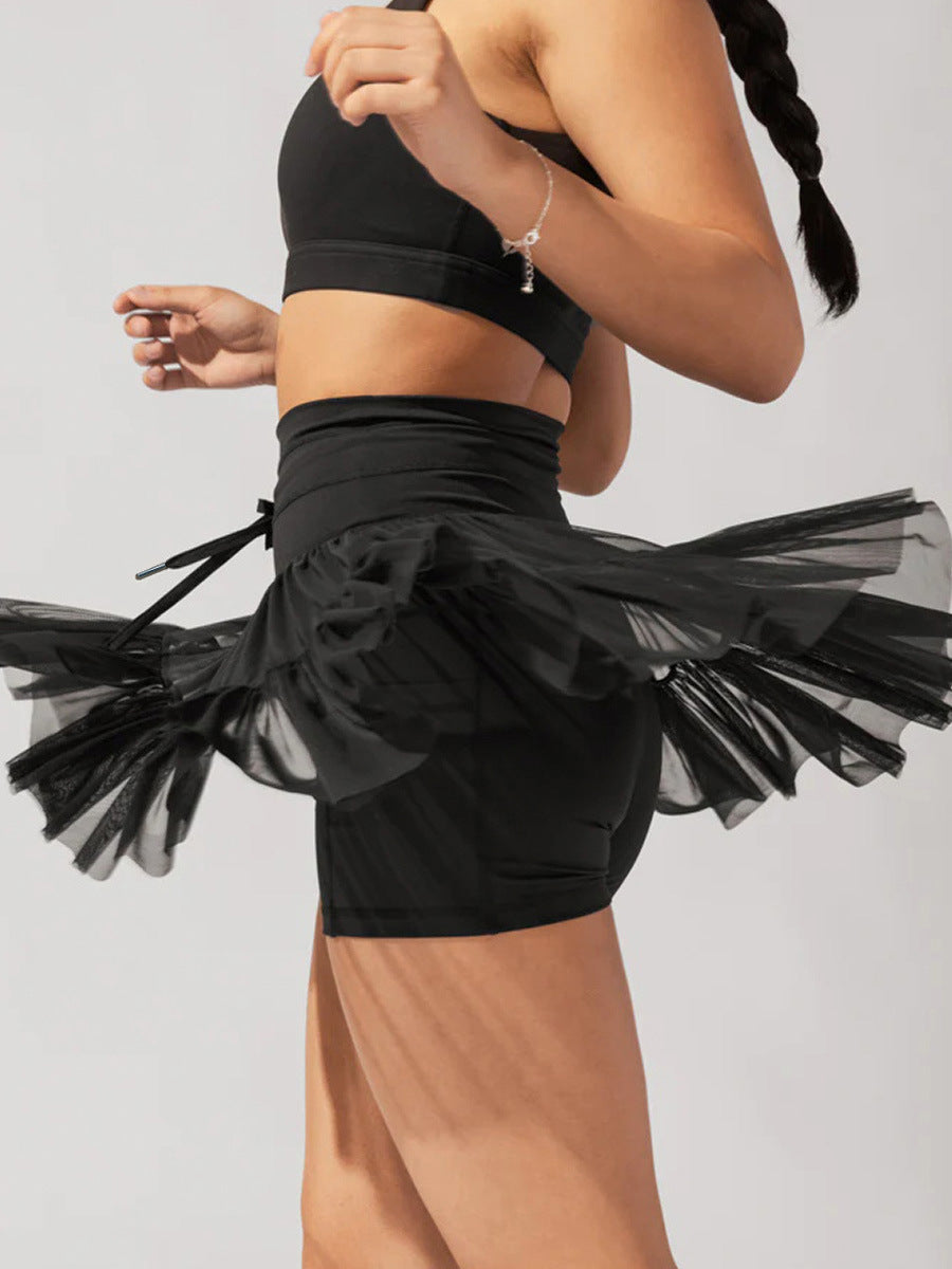 Black High Waist Active Skirt