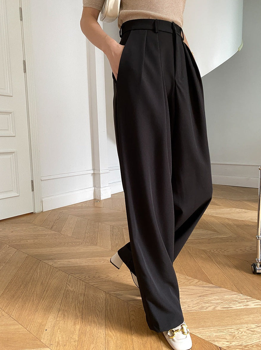 Black Wide Leg Suit Pants