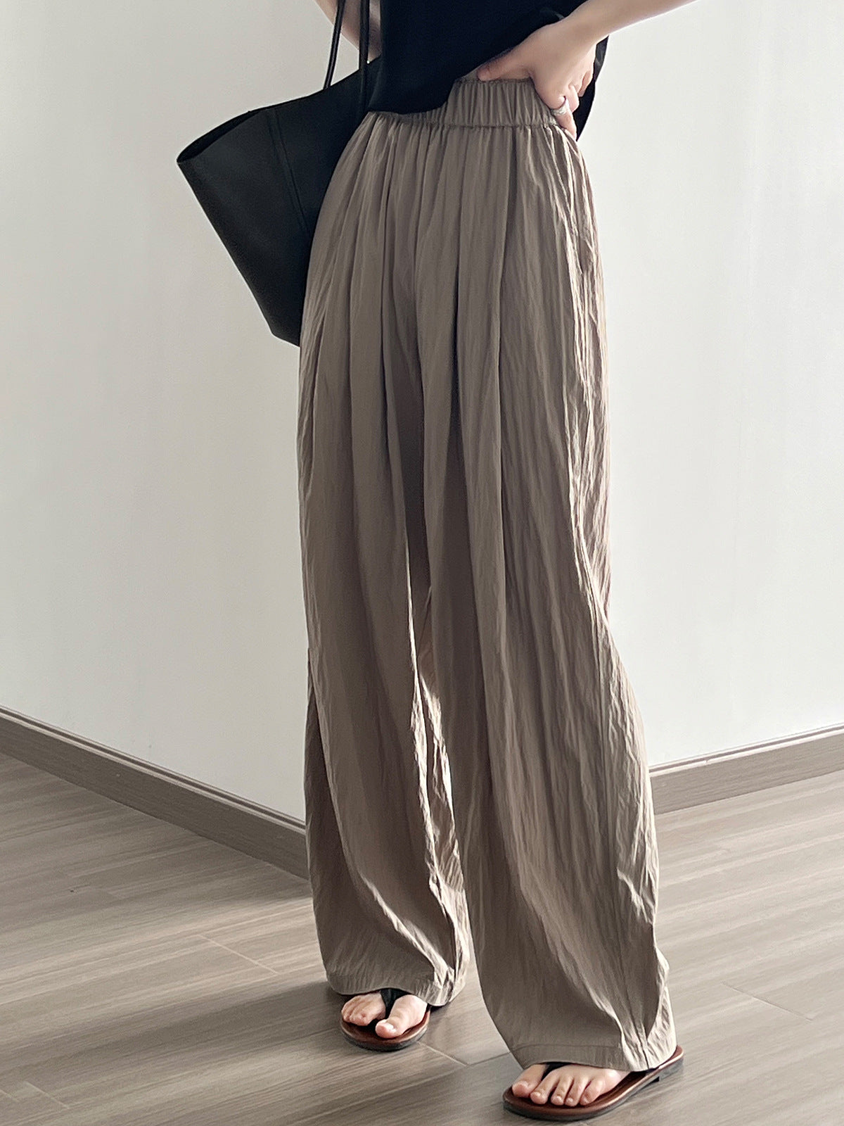 Coffee Lazy Loose Wide Leg Pants