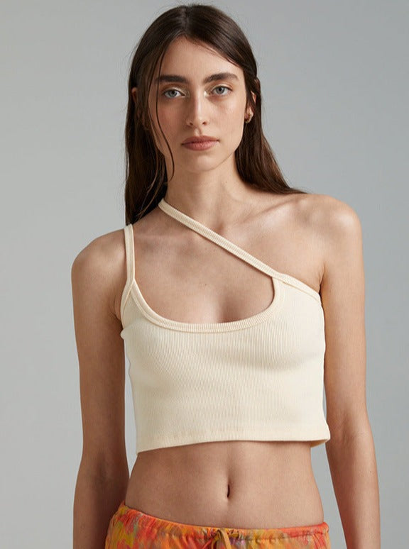 Asymmetric One Shoulder Crop Top