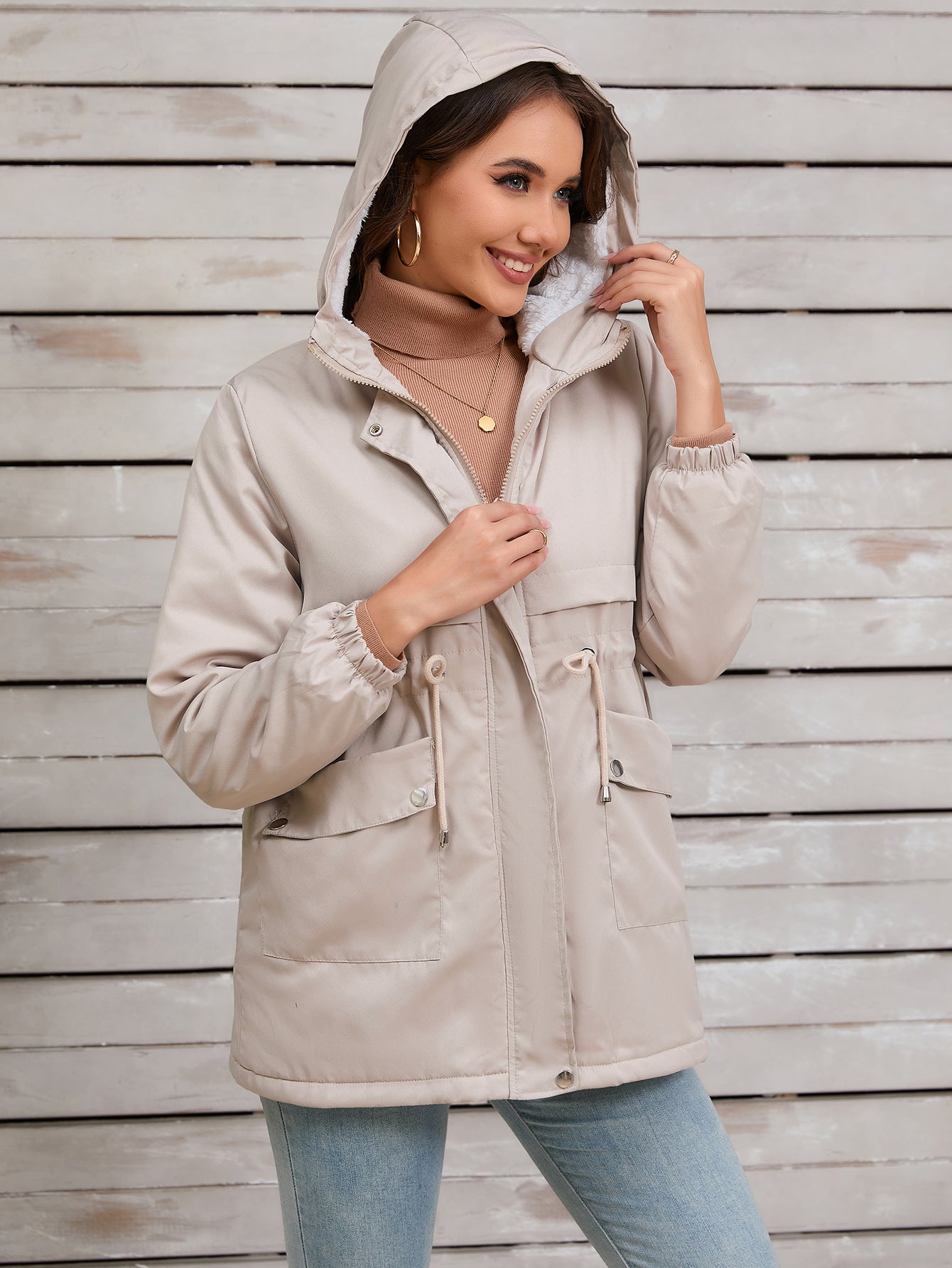 Hooded Parka with Adjustable Waist for Outdoor Adventures