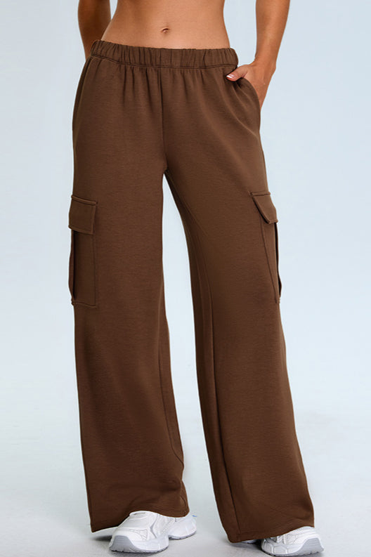 Casual Wide-Leg Cargo Sweat Pants Fashionable Comfort