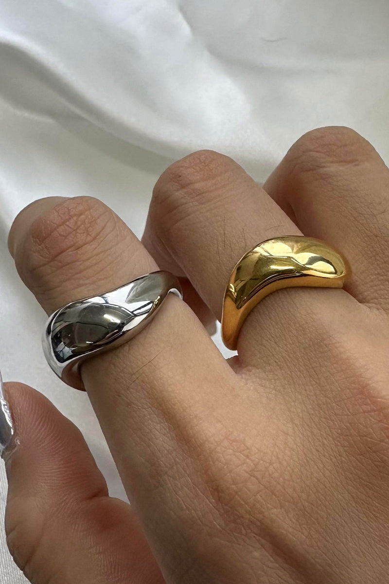 Elegant and Classic Gold/Silver Band Ring