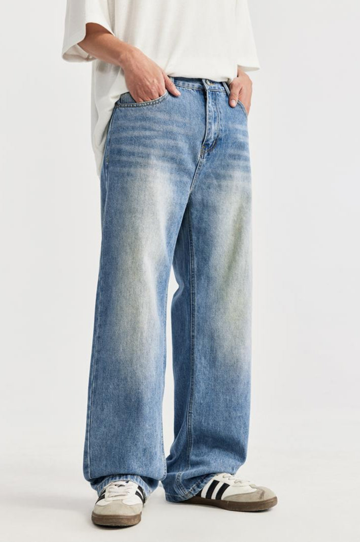 Relaxed Fit Wide-Leg Denim Jeans