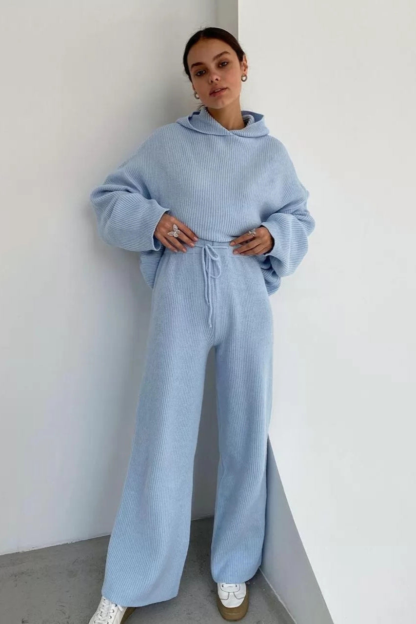 Casual Oversized Knit Sweater and Pants Set